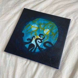 shadow face swirls and lightning painting artwork art piece